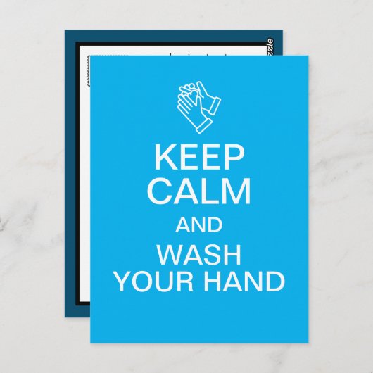 Kalm houden en uw hand wassen briefkaart (Voorkant / Achterkant)