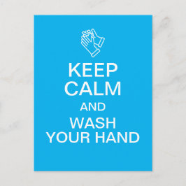 Kalm houden en uw hand wassen briefkaart