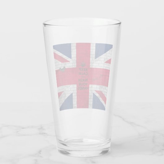 "Kalm houden en uw handen wassen" bier Glas (Achterkant)