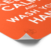 "Kalm houden en uw handen wassen" Poster (Hoek)