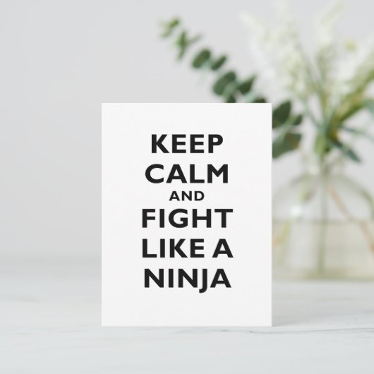 Kalm houden en vechten als een Ninja Briefkaart (Staand voorkant)