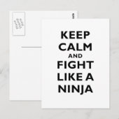 Kalm houden en vechten als een Ninja Briefkaart (Voorkant / Achterkant)