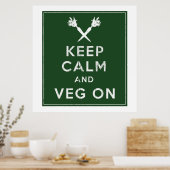 Kalm houden en Veg aan Poster (Keuken)