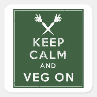 Kalm houden en Veg aan Vierkante Sticker