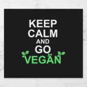 Kalm houden en Vegan gaan Sparkling Wijnetiket (Enkel label)