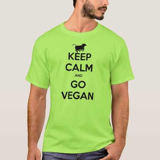 Kalm houden en Vegan gaan T-shirt (Voorkant)