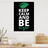 Kalm houden en Vegan zijn Poster (Keuken)