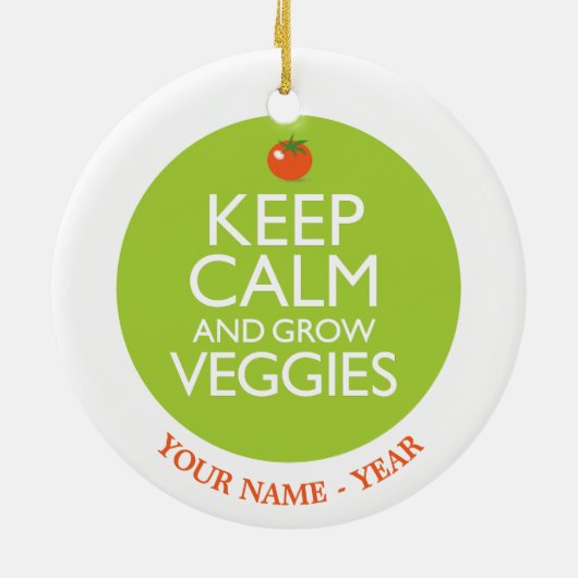 Kalm houden en Veggies 2 kweken Keramisch Ornament (Achterkant)