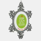 Kalm houden en Veggies 2 kweken Tin Sneeuwvlok Ornament (Links)