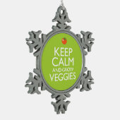 Kalm houden en Veggies kweken Tin Sneeuwvlok Ornament (Links)