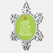 Kalm houden en Veggies kweken Tin Sneeuwvlok Ornament (Rechts)