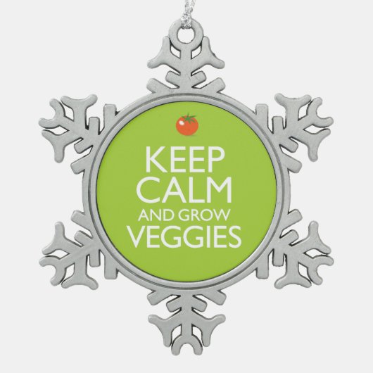 Kalm houden en Veggies kweken Tin Sneeuwvlok Ornament (Voorkant)