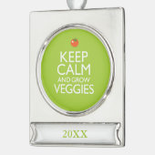 Kalm houden en Veggies kweken Verzilverd Banner Ornament (Links)