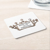 "Kalm houden en verbluffend zijn" Tiara Kartonnen Onderzetters (Schuin)