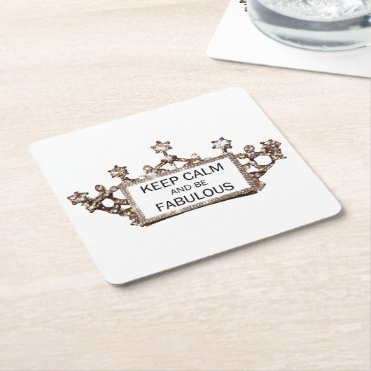 "Kalm houden en verbluffend zijn" Tiara Kartonnen Onderzetters (Schuin)