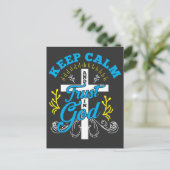 Kalm houden en vertrouwen in God Cross Briefkaart (Staand voorkant)
