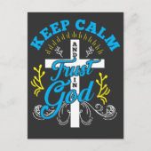 Kalm houden en vertrouwen in God Cross Briefkaart (Voorkant)