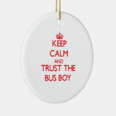 Kalm houden en vertrouwen op de busjongen keramisch ornament (Rechts)