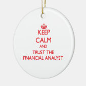 Kalm houden en vertrouwen op de financieel analist keramisch ornament (Links)