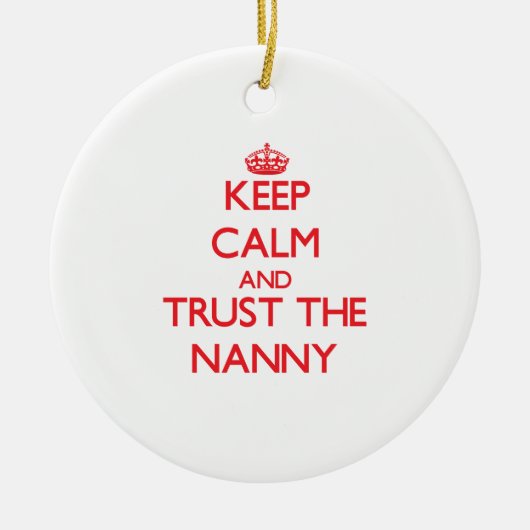 Kalm houden en vertrouwen op de oppas keramisch ornament (Voorkant)