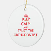 Kalm houden en vertrouwen op de orthodontist keramisch ornament (Links)