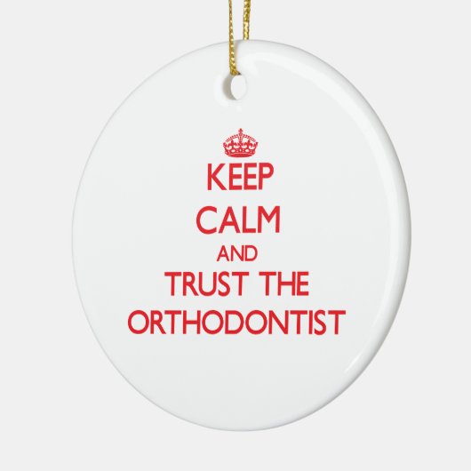 Kalm houden en vertrouwen op de orthodontist keramisch ornament (Links)