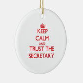 Kalm houden en vertrouwen op de secretaris keramisch ornament (Rechts)