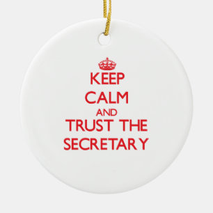Kalm houden en vertrouwen op de secretaris keramisch ornament