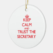 Kalm houden en vertrouwen op de secretaris keramisch ornament (Links)