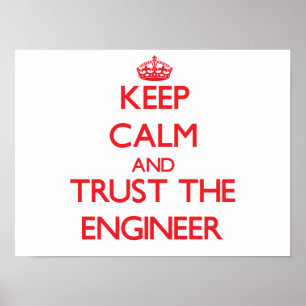 Kalm houden en vertrouwen op de technicus poster