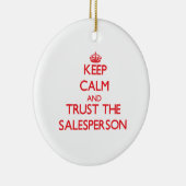Kalm houden en vertrouwen op de verkoper keramisch ornament (Rechts)