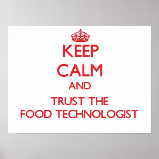 Kalm houden en vertrouwen op de voedseltechnologie poster (Voorkant)