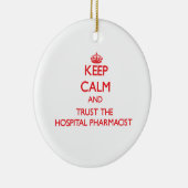 Kalm houden en vertrouwen op de ziekenhuisapotheke keramisch ornament (Rechts)