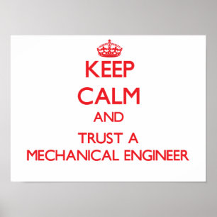 Kalm houden en vertrouwen op een mechanische techn poster