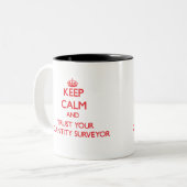 Kalm houden en vertrouwen op je kwantitatieve enqu tweekleurige koffiemok (Voorkant links)