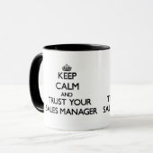 Kalm houden en vertrouwen op je Verkoopmanager Mok (Voorkant links)