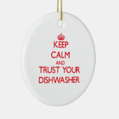 Kalm houden en vertrouwen op je wasmachine keramisch ornament (Rechts)