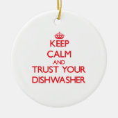 Kalm houden en vertrouwen op je wasmachine keramisch ornament (Voorkant)