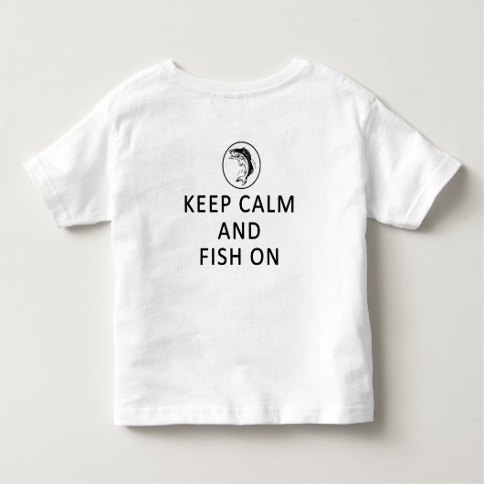 Kalm houden en vissen op Toddler T-Shirt (Achterkant)
