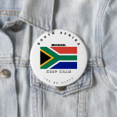 Kalm houden en vlag Zuid-Afrika Ronde Button 4,0 Cm (In situ)