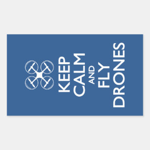 Kalm houden en vliegen rechthoekige sticker