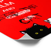 Kalm houden en voer de kat uit poster (Hoek)