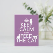 Kalm houden en voer geven De kat Briefkaart (Staand voorkant)