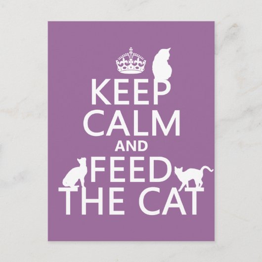Kalm houden en voer geven De kat Briefkaart (Voorkant)