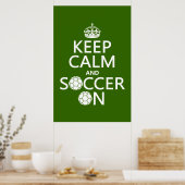 Kalm houden en Voetbal aan Poster (Keuken)