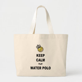 Kalm houden en waterpooproducten afspelen grote tote bag
