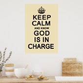 Kalm houden en weten dat God in de schoenen staat Poster (Keuken)