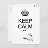kalm houden en wie kan dat wat schelen ?! briefkaart (Voorkant / Achterkant)