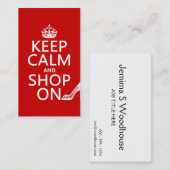 Kalm houden en winkelen - alle kleuren visitekaartje (Voorkant / Achterkant)