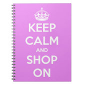 Kalm houden en winkelen in roze notitieboek (Voorkant)